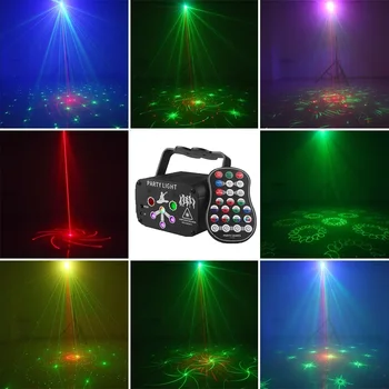Лампа за празнични партита Проектор USB Акумулаторна LEDRGB Мини дискотека на DJ Лазерен лъч UV звук стробоскоп с ефект Сватба Коледа