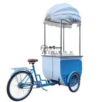 Ретро количка за закуски, Трехколесная Количка за сладолед, Пътуваща витрина за замразени напитки, десерти, Цветен количка