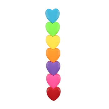 6 Цвята, Флуоресцентни маркери Love Heart Пластмасов Мультяшная Наклонена глава за рисуване ученик на линия маркер